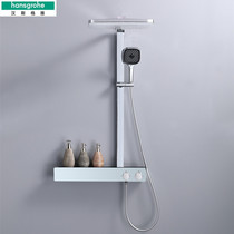 Germany Hansgeya flying rain constant temperature shower all copper hanging wall type surface glass holding top spray faucet