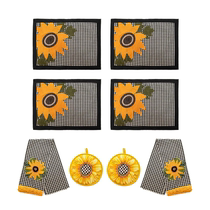 Mackenzie Childs Table Runners Placemats Dish Towels Insulation Pads Sunflower Cotton (Fall 2022)
