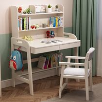  Lifting childrens solid wood desk bookshelf combination 70 simple student desk 90 small apartment 80cm learning writing desk