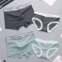 2-pack couple panties pure cotton sexy temptation men and women cute double underwear fun hot creative suit