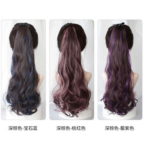 Long hair braided long ponytail female natural big wavy curly hair wig Female high school student net red little sister