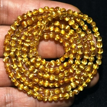 Brazil imported natural blonde crystal bracelet three circles gold titanium crystal 108 Buddha beads bracelet Blonde crystal hand string multi-circles