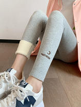 Spring and autumn winter warm plus velvet thread leggings women inside and outside wearing cotton pants gray autumn pants pantyhose