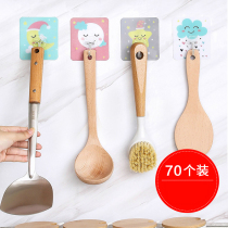 Household non-perforated hook strong viscose hook wall hanging wall bearing suction cup creative cute kitchen nail free