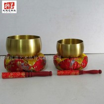 Pure Copper Chime Buddhist Supplies Copper Bowl Buddha Yin Bowl Bronze Bowl Loud Bronze Handicraft Bronze Qing Can Play Sound Crisp Pendulum Fitting Hammer