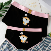 Couple underwear pure cotton modal cute funny cartoon mid-waist mens and womens couple underwear personality creative suit