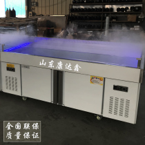 Direct sales 2 m Stainless Steel Seafood Fish Ice Terrace Supermarket Refrigerated Storage Ice Display Cabinet Ice Fresh Terrace Freezer