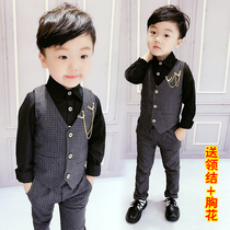 Childrens small suit suit spring and autumn English style 2345 years old baby boy handsome suit boys dress fashion tide