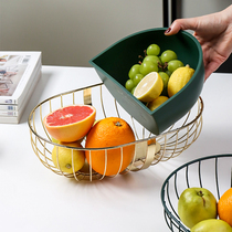 Kawashima House Iron Fruit Basket Nordic Luxury Style Fruit Plate Creative Modern Living Room Household Snack Plate Box