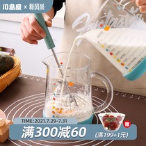 Kawashimaya milk cup with scale cup Microwave oven can heat childrens milk breakfast cup Home baking measuring cup