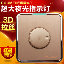  Golden international switch Adjustable lamp brushed switch Panel dimmer 3D optical switch Electrician champagne dimming 86