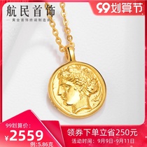 Hangman Jewelry Gold Pendant Vintage Queen Portrait Coins 999 Pendant XYG1263 Labor Cost 150Y