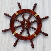 Old rudder retro leading rudder bar restaurant decoration solid wood crafts American Mediterranean steering wheel Wall Wall Wall