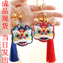Lion dance lucky Dragon Boat Festival sachet keychain finished Ping An Fu key chain pendant embroidery diy safety charm