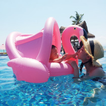 Original new product with sunshade Flamingo Baby Baby Baby parent-child thick swimming Mount floating seat play water