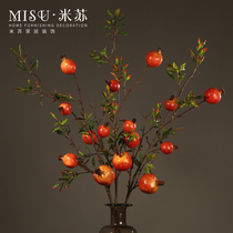 Simulation Pomegranate Fake Flowers American Living-room Floor Long Branches Berry Flowers Home Decorations Floral Art Flower Arrangement Pendulum
