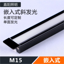 Length custom cabinet led wardrobe showcase light with embedded 45 degree soft luminous line cabinet lighting