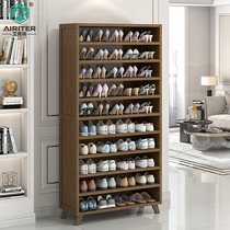 Shoe cabinet household door magnification capacity storage solid wood dustproof simple shoe rack multi-layer economical indoor good-looking