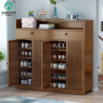 Shoe rack simple door solid wood shoe cabinet home bedroom good-looking storage artifact dustproof simple modern porch cabinet