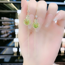 Unique design inlaid with green cabbage flow Suearline Earrings 2021 New wave Korean temperament net red earrings