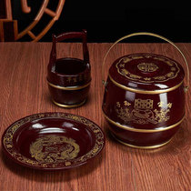 Son and Sun Bucket Marriage Large Single Extra Large Solid Wood Wedding Supplies Wedding Dowry Sun Bao Barrel Wood