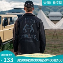 British Knight 2022 new Bear Jacket Mens Spring Tide Brand Laser Print Boys Coat Handsome Spring and Autumn Coat
