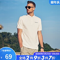 British Jue Lun 2021 summer new men polo shirt business casual letter embroidery slim lapel Paul shirt