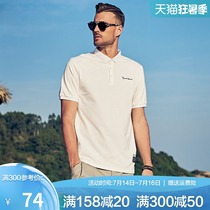 Yingjue Lun 2021 summer new mens Polo shirt business casual letter embroidery slim lapel Paul shirt