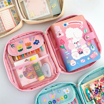 milkjoy bear hand account bag A6 A7 hand account material tape storage bag cute large capacity pen bag stationery box