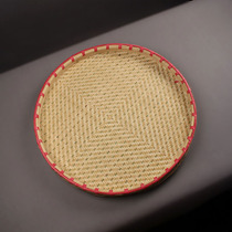 Bamboo bamboo products farmhouse storage basket bamboo basket bamboo plaques dustpan bamboo sieve non-porous round Shau Ji drying decoration