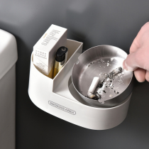 Wall-mounted stainless steel detachable ashtray Hotel ktv cigarette storage rack excavator crane truck cigarette rack