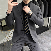 Suit suit men's Korean version of slim English style business professional formal dress casual small suit groom wedding dress