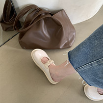Baotou cool slippers female summer outside wear 2021 New Korean fairy gentle French patent leather half slippers female flat bottom