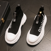 Flying Loom Sneakers Boots Shoes Mens Spring Breathable Thin-style High Help Shoe inside heightening thick bottom to help Martin boots man