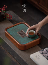 Home office simple water storage type solid wood small tea tray Ebony rosewood tea table dry brew tray small tea sea