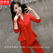  Professional suit Female president autumn and winter overalls Fashion temperament goddess Fan high-end manager suit interview formal suit