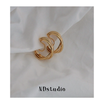 ND Exclusive Customized European and American retro C circles twisted extremely minimalist metal high-grade sense no pain invisible mosquito coil pan ear clip