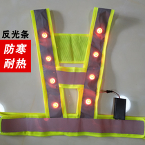 Motorway Patrol Riding Night Safety Lighting LED Bursting Lights with lamp waistcoat Reflective Vest Clothing