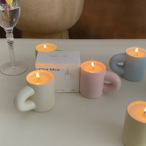 ReFound fat handle ceramic aromatherapy essential oil candle Cup ins Wind niche designer soy wax fragrance
