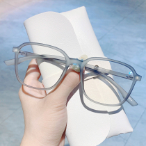 Ultra light tr glasses female myopia can be equipped with degrees of plain face small ins Net red Korean version of tide frosted square frame