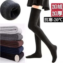 Stockings childrens knee pads in autumn and winter in the tube velvet thickened warm calf winter leg protector artifact high tube over the knee