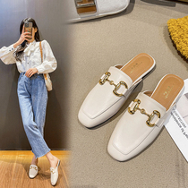 Baotou half slippers women flat sandals wear 2022 new spring and summer fashion Joker one pedal lazy Mueller shoes