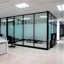 Shenzhen glass partition wall Single double glass tempered glass soundproof screen Aluminum alloy office louver partition