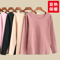 De Rong pregnant women base shirt round neck with long sleeves in autumn and winter plus size plus velvet padded top long maternity wear
