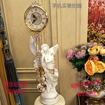  Floor-to-ceiling clock European-style living room old-fashioned pendulum clock retro craft ornaments Floor-to-ceiling swing clock large vertical clock table clock