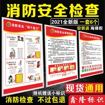 Fire safety management system Full inspection degree card fire four abilities three tips emergency plan commitment