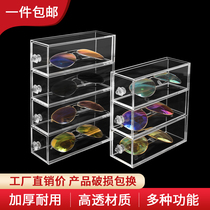 Desktop transparent acrylic makeup Multi-Layer Display paper tape eye sunglasses pen storage rack drawer box plastic
