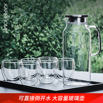 Cool kettle household set large capacity glass cold kettle heat-resistant and high temperature resistant pot explosion-proof water bubble teapot