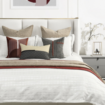 Original red dot Decorated Board Room Bed Bedding Upscale Villa Modern Prototype Interbed Goods Light Extravagant Pillow Hitch