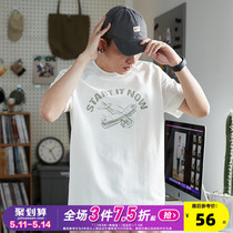 Tang Lions new vintage aircraft in summer 2023 summer cotton short - sleeved T - shirt student round collar and half sleeve
